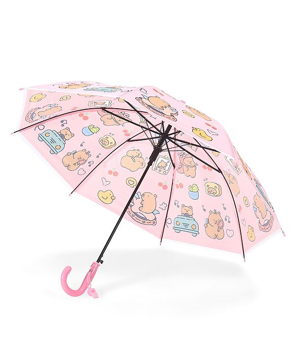 Babyhug Umbrella With Hamster Print -Purple
