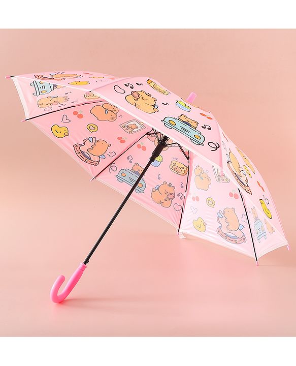 Babyhug Umbrella With Hamster Print -Purple