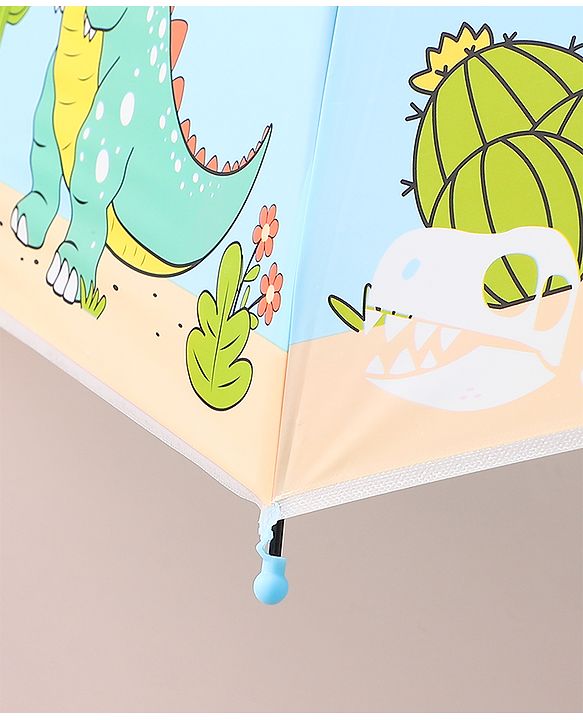 Babyhug Free Size Umbrella with Dino Print - Light Blue
