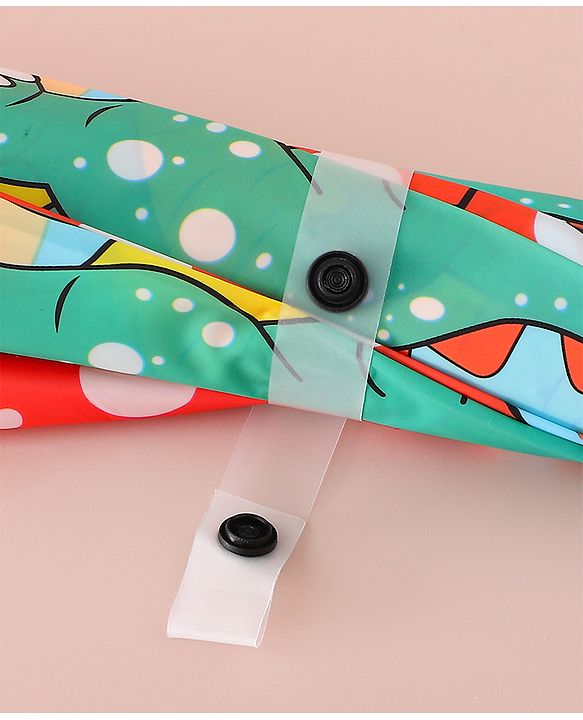 Babyhug Free Size Umbrella with Dino Print - Light Blue