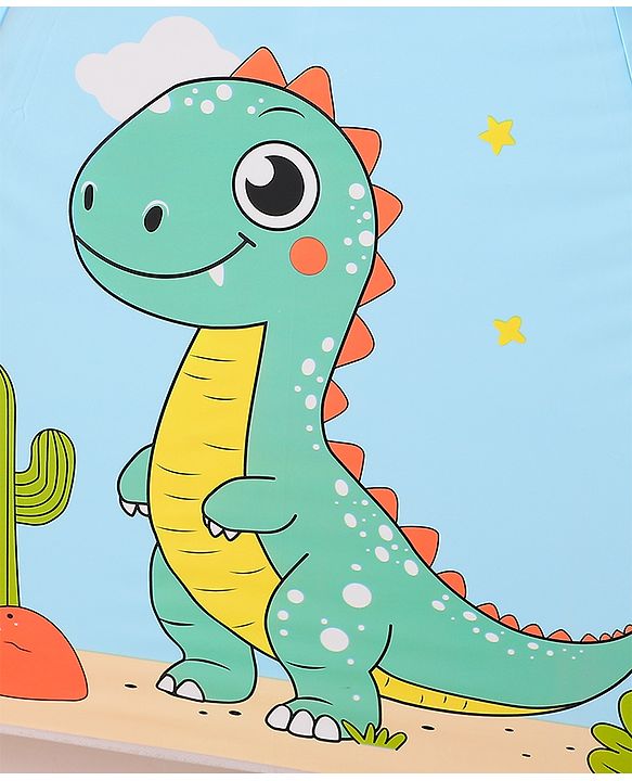 Babyhug Free Size Umbrella with Dino Print - Light Blue
