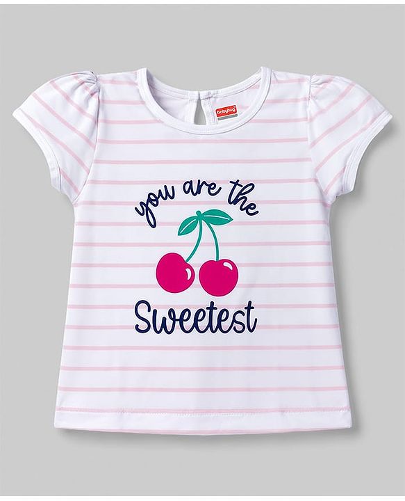 Babyhug 100% Cotton Knit Half Sleeves T-Shirts With Cherry Print Pack of 3 - Multicolor