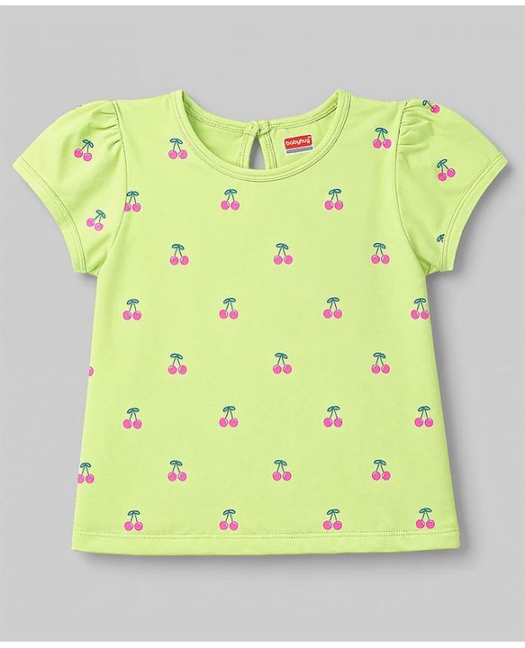 Babyhug 100% Cotton Knit Half Sleeves T-Shirts With Cherry Print Pack of 3 - Multicolor