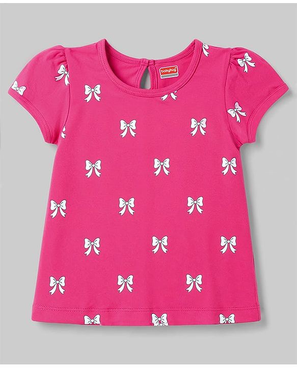 Babyhug 100% Cotton Knit Half Sleeves T-Shirts With Cherry Print Pack of 3 - Multicolor