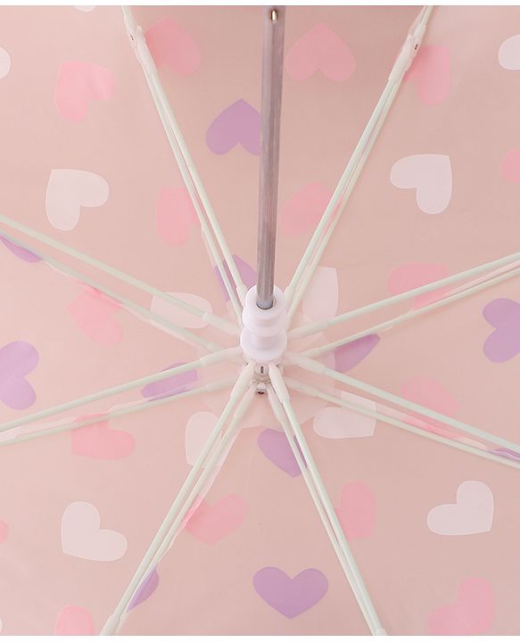 Pine Kids Free Size  Umbrella with Heart Print - Pink