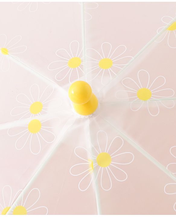 Pine Kids Free Size Umbrella with Flower Print - Yellow