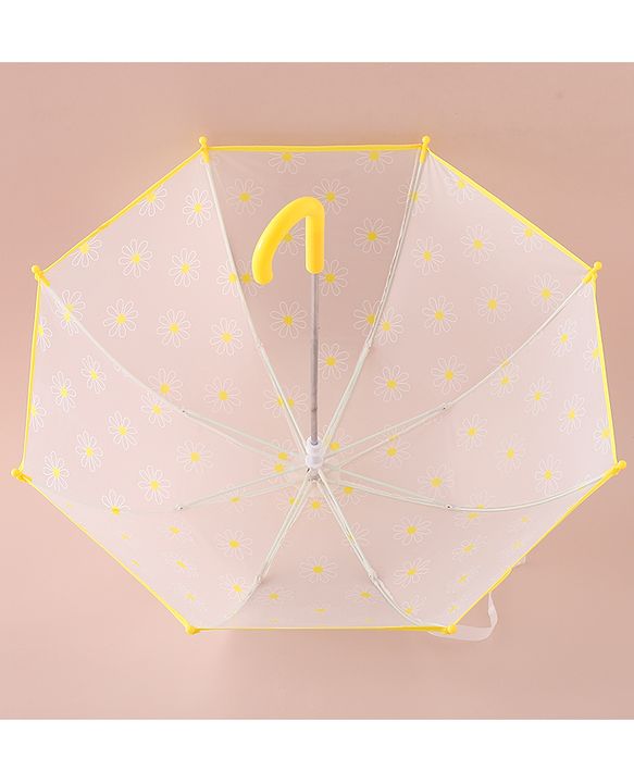 Pine Kids Free Size Umbrella with Flower Print - Yellow