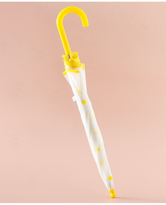 Pine Kids Free Size Umbrella with Flower Print - Yellow