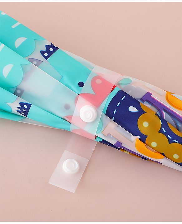 Babyhug Free Size Umbrella with Elephant Print - Blue