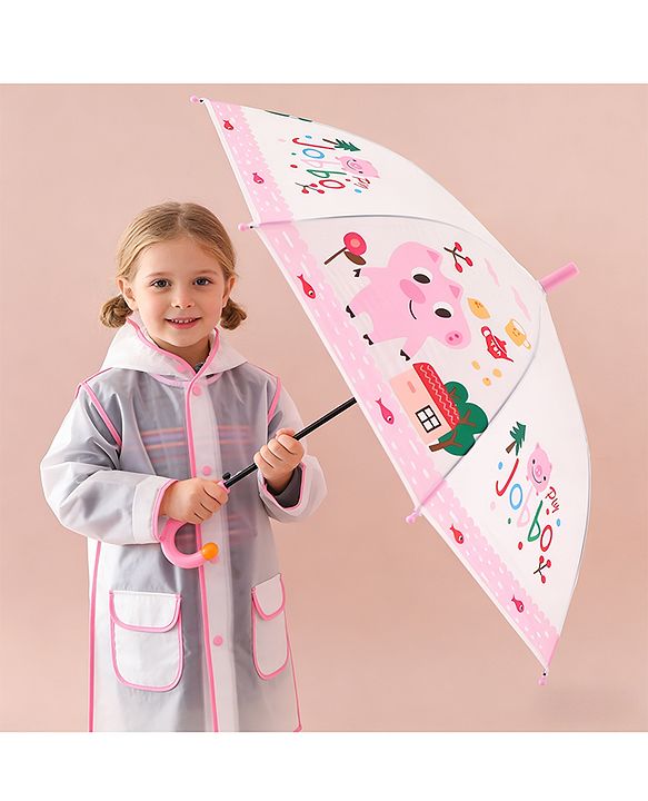 Babyhug Free Size Umbrella with Jobbo Print - Pink