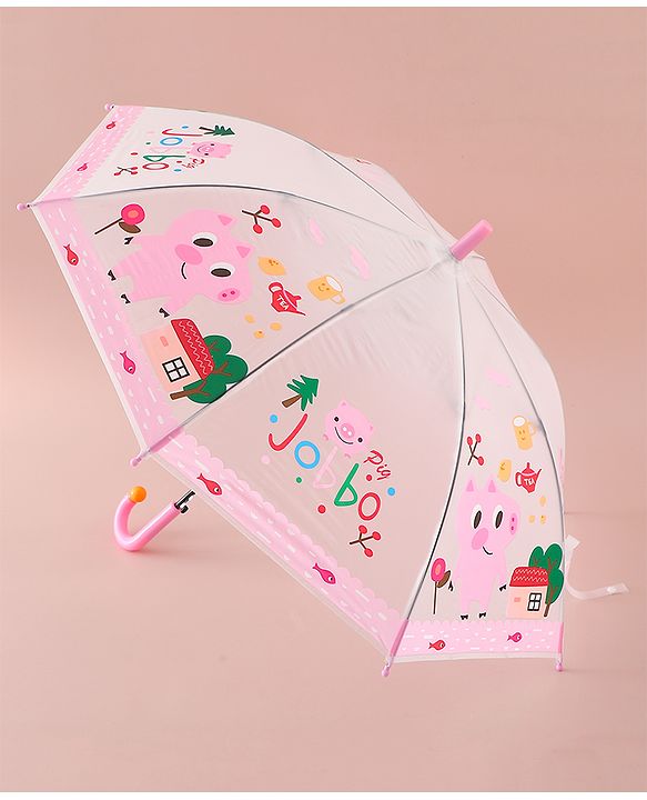 Babyhug Free Size Umbrella with Jobbo Print - Pink