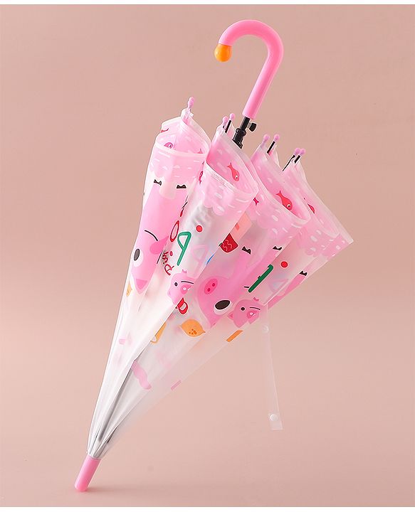 Babyhug Free Size Umbrella with Jobbo Print - Pink