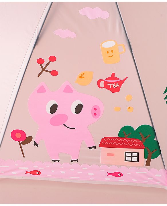 Babyhug Free Size Umbrella with Jobbo Print - Pink