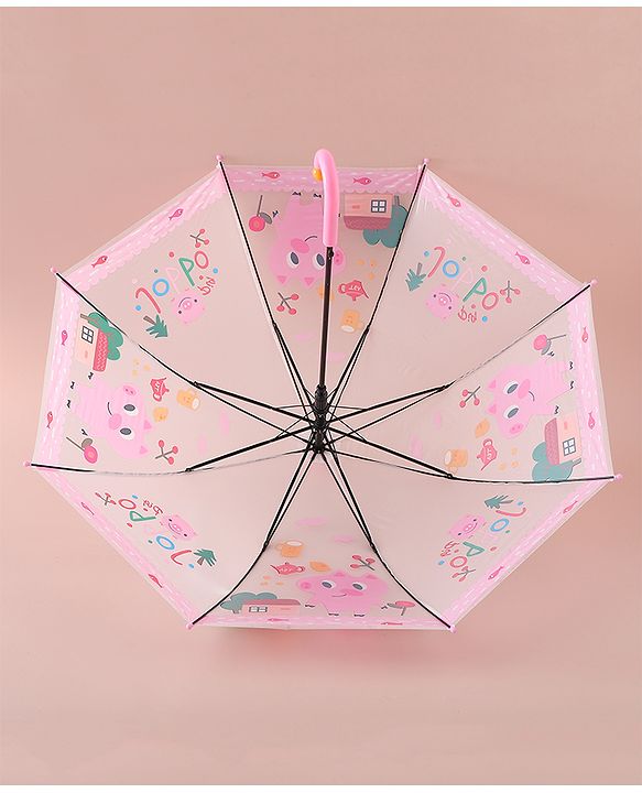 Babyhug Free Size Umbrella with Jobbo Print - Pink