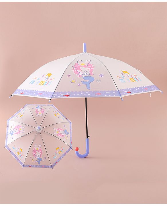 Babyhug Free Size Umbrella with Mermaid Print - Purple