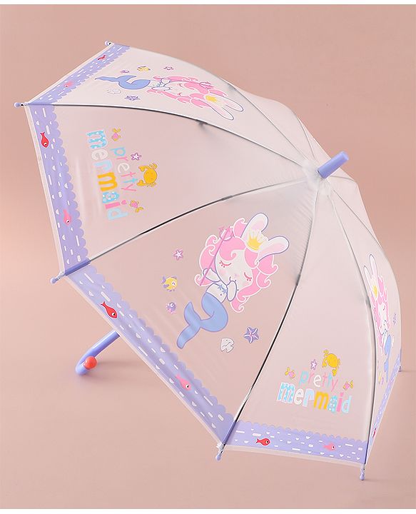 Babyhug Free Size Umbrella with Mermaid Print - Purple