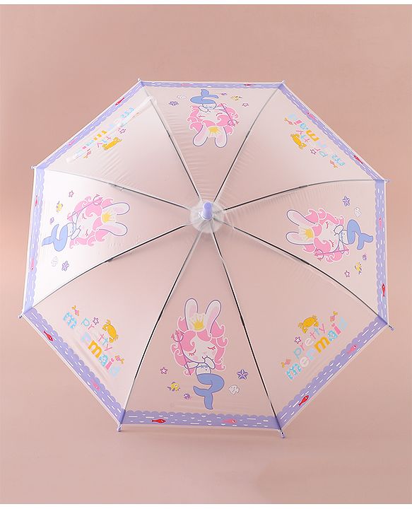 Babyhug Free Size Umbrella with Mermaid Print - Purple