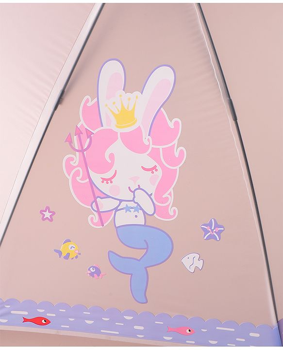 Babyhug Free Size Umbrella with Mermaid Print - Purple