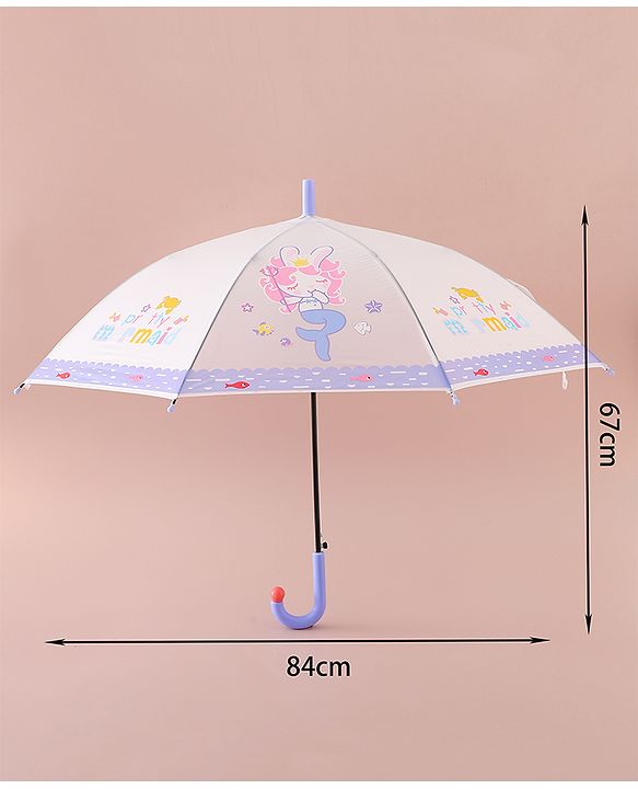 Babyhug Free Size Umbrella with Mermaid Print - Purple