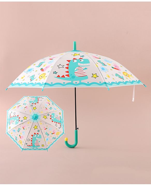 Babyhug Free Size Umbrella with Dinosaur Print - Blue