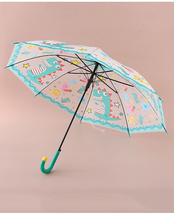 Babyhug Free Size Umbrella with Dinosaur Print - Blue