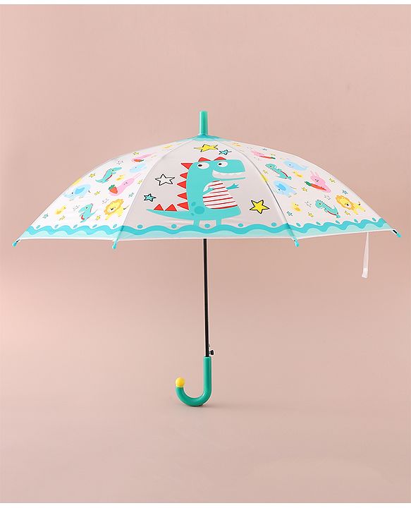 Babyhug Free Size Umbrella with Dinosaur Print - Blue