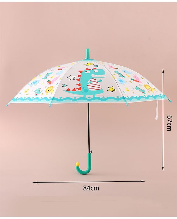 Babyhug Free Size Umbrella with Dinosaur Print - Blue