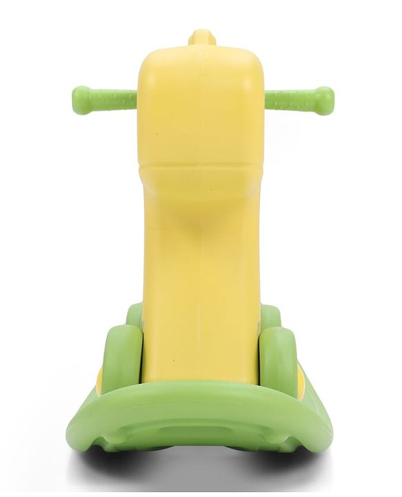 Babyhug 3 in 1 Pony Rocker Combo - Manual Push on Ride On - Yellow & Green| Toy for 1 to 3 Year Kids| Balancing Board| Easy Assemble Indoor & Outdoor Play| BIS Certified| Activity Gifting Option