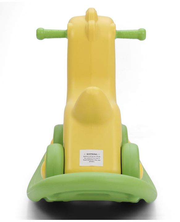 Babyhug 3 in 1 Pony Rocker Combo - Manual Push on Ride On - Yellow & Green| Toy for 1 to 3 Year Kids| Balancing Board| Easy Assemble Indoor & Outdoor Play| BIS Certified| Activity Gifting Option
