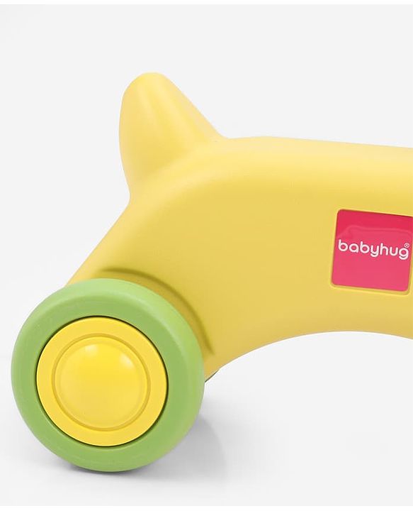 Babyhug 3 in 1 Pony Rocker Combo - Manual Push on Ride On - Yellow & Green| Toy for 1 to 3 Year Kids| Balancing Board| Easy Assemble Indoor & Outdoor Play| BIS Certified| Activity Gifting Option