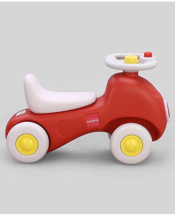 Babyhug 3 in 1 Car Rocker Combo - Push on Ride On - Red & Purple| Toy for 1-3 Years Kid| Balancing Board| Easy Assembly| Indoor & Outdoor Play| BIS Certified| Activity Gifting| Chu-chu Horn