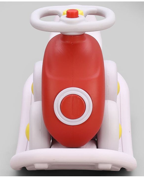 Babyhug 3 in 1 Car Rocker Combo - Push on Ride On - Red & Purple| Toy for 1-3 Years Kid| Balancing Board| Easy Assembly| Indoor & Outdoor Play| BIS Certified| Activity Gifting| Chu-chu Horn