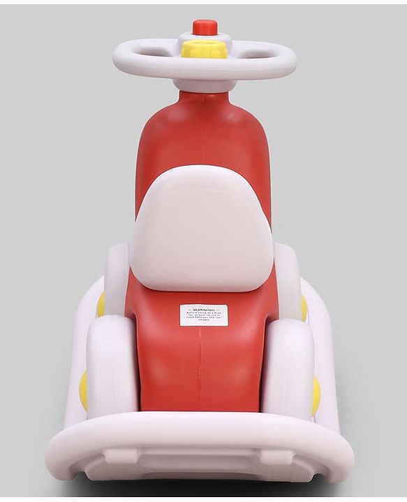Babyhug 3 in 1 Car Rocker Combo - Push on Ride On - Red & Purple| Toy for 1-3 Years Kid| Balancing Board| Easy Assembly| Indoor & Outdoor Play| BIS Certified| Activity Gifting| Chu-chu Horn