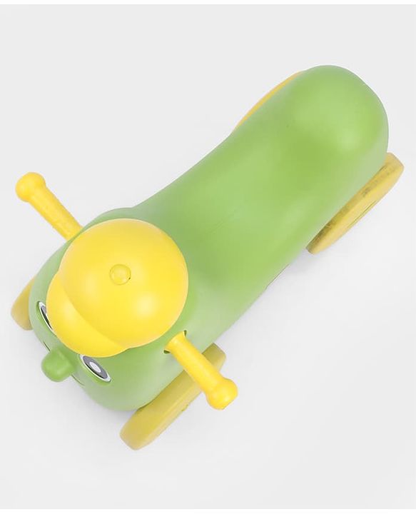 Babyhug Humpty Dumpty Manul Push Ride-On - Yellow & Green| Toy for 1 to 3 Year Kids| Foot-to-Floor Operation| Indoor & Outdoor Play| BIS Certified| Activity Gifting Option