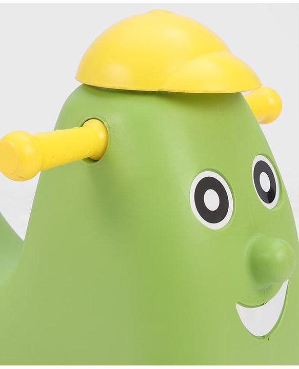 Babyhug Humpty Dumpty Manul Push Ride-On - Yellow & Green| Toy for 1 to 3 Year Kids| Foot-to-Floor Operation| Indoor & Outdoor Play| BIS Certified| Activity Gifting Option