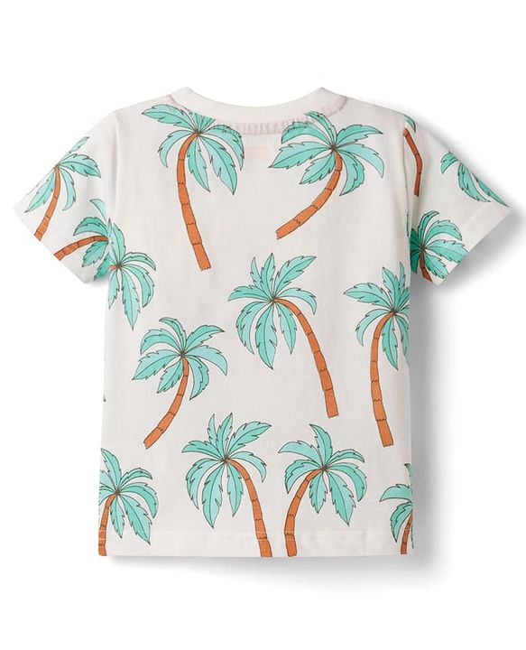 Babyhug Cotton Knit Half Sleeves Striped T-Shirts with Coconut Tree Print Pack of 3 - Multicolor