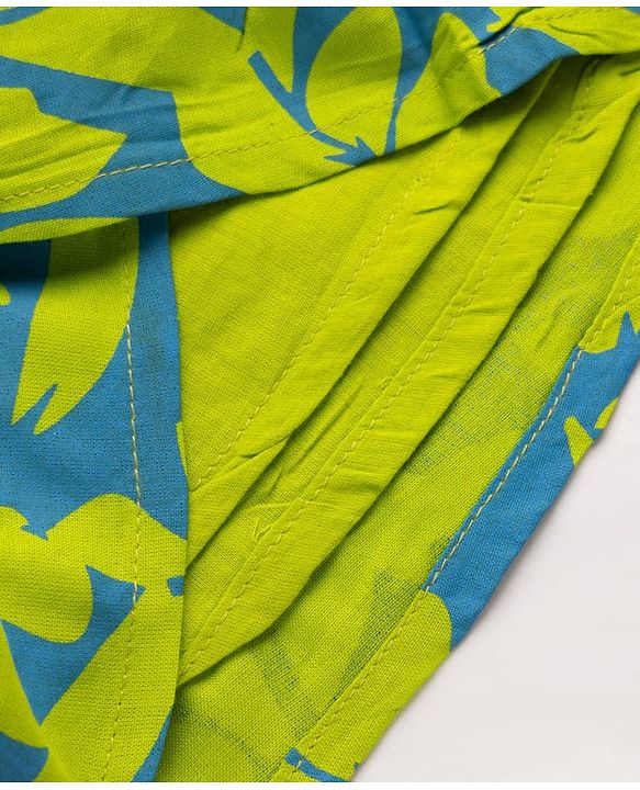 Babyhug Cotton Woven Sleeveless Fit & Flared Frock Floral Print with Applique   - Green