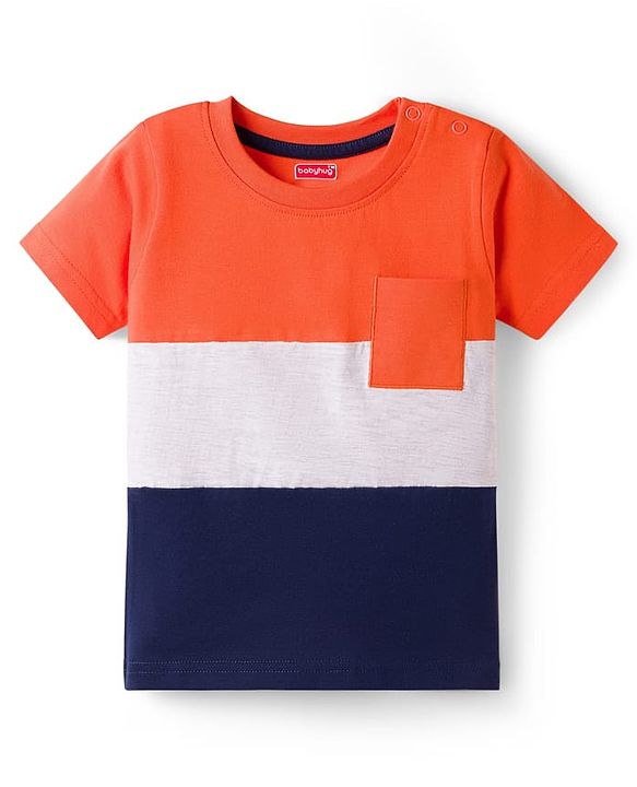 Babyhug Cotton Knit Half Sleeves T-Shirts with Stripes & Good Vibes Graphics Pack of 3 - Multicolor