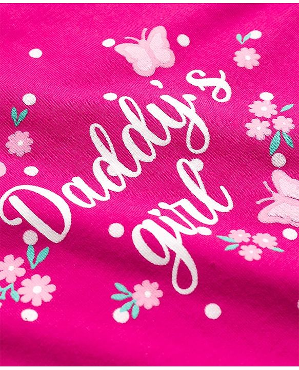 Babyhug Cotton Knit Frill Sleeves Polka Dot Printed Nighty - Purple