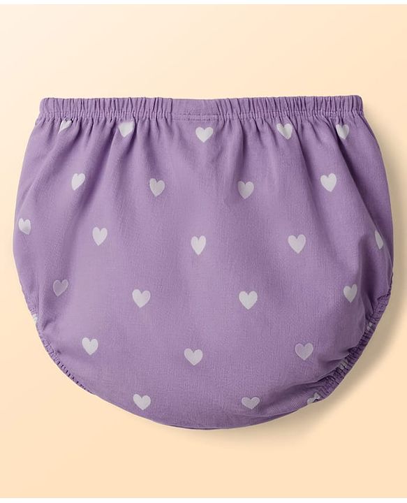 Babyhug Cotton Knit Frocks with Bloomer/Shorts Sleeveless with Flower Applique Lavender 0-0 Months