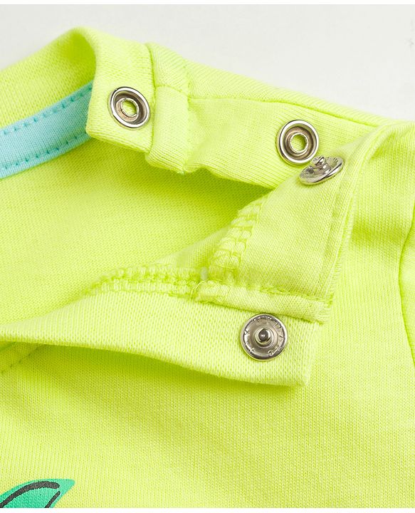 Babyhug Cotton Knit Half Sleeves T-Shirt With Surfing Print - Multicolor