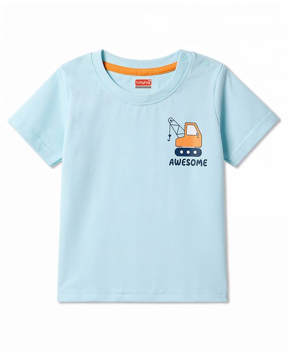 Babyhug 100% Cotton Knit T-Shirts Half Sleeves with Graphics Multi Color 6-9 Months Pack of 5