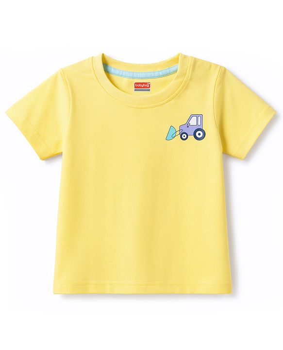 Babyhug 100% Cotton Knit T-Shirts Half Sleeves with Graphics Multi Color 6-9 Months Pack of 5