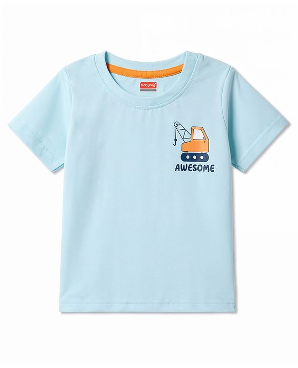 Babyhug 100% Cotton Knit T-Shirts Half Sleeves with Graphics Multi Color 6-9 Months Pack of 5