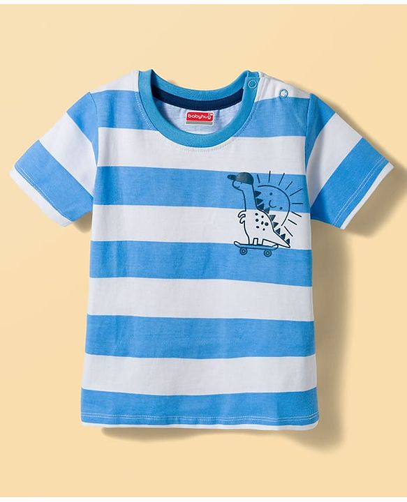 Babyhug Cotton Knit Half Sleeves T-Shirts With Dino Print Pack of 3 - Multicolor