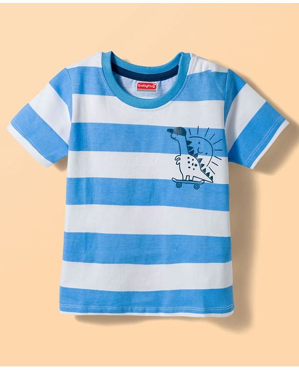 Babyhug Cotton Knit Half Sleeves T-Shirts With Dino Print Pack of 3 - Multicolor