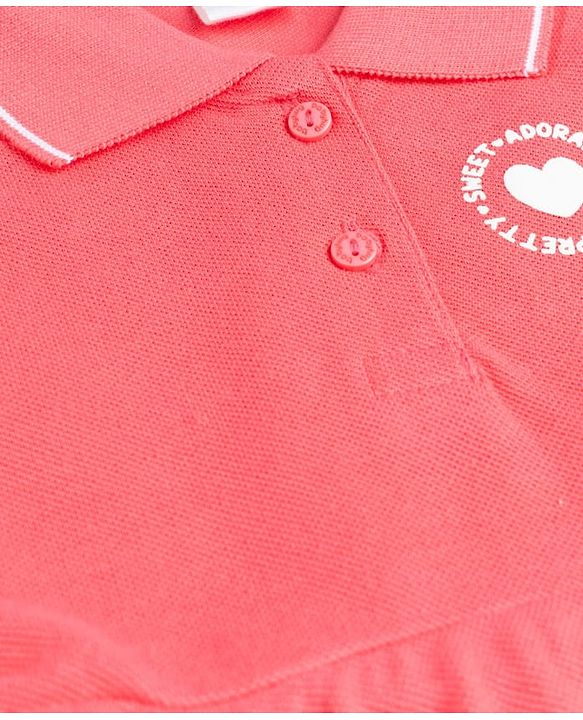 Babyhug Knit Sleeveless Frock With Heart Print - Pink
