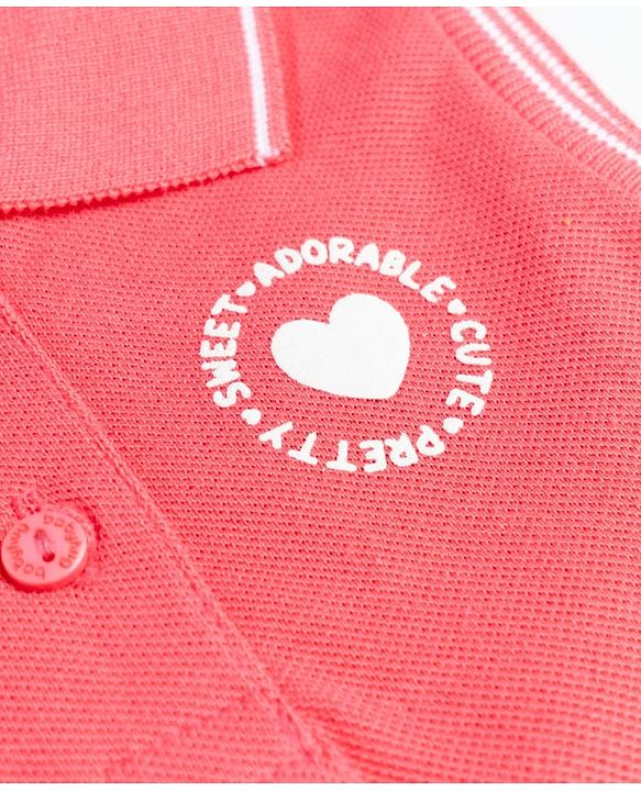 Babyhug Knit Sleeveless Frock With Heart Print - Pink