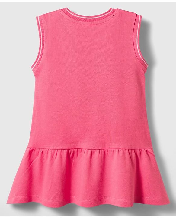 Babyhug Cotton Knit Frocks with Inner Tee Sweet Adorable Cute Graphic Pink 9-12 Months