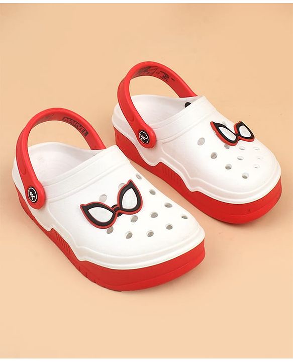 Pine Kids Marvel Back Strap Clogs With Spider Man Applique - Red & White